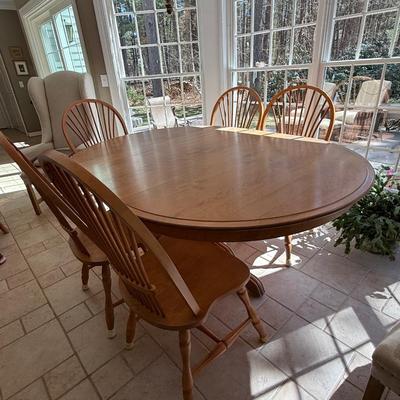 Solid custom kitchen table and five chairs