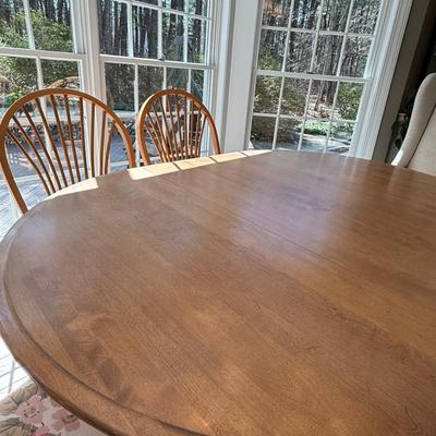 Solid custom kitchen table and five chairs