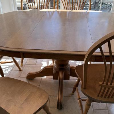 Solid custom kitchen table and five chairs