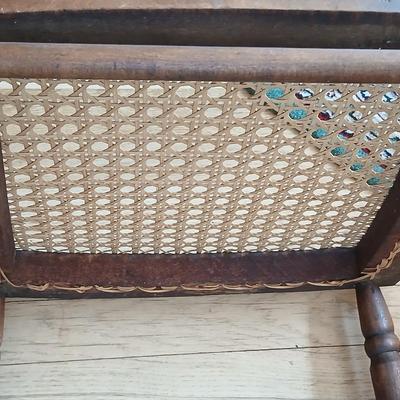 Antique side chairs - cane seats - 1 fiddle back spindle legs - one spindle back with ornate carving