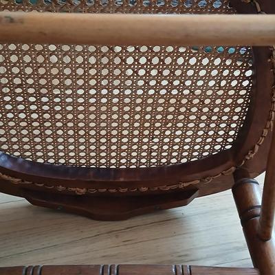 Antique side chairs - cane seats - 1 fiddle back spindle legs - one spindle back with ornate carving