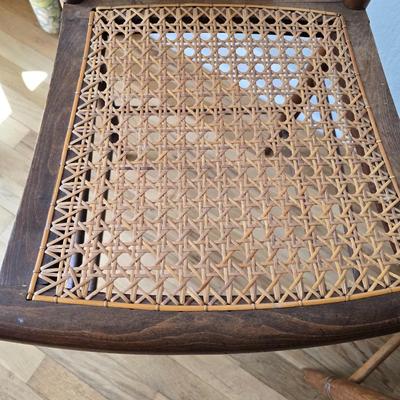 Antique side chairs - cane seats - 1 fiddle back spindle legs - one spindle back with ornate carving