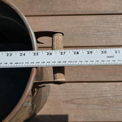 Vintage Copper Boiler Tub With Wooden Handles