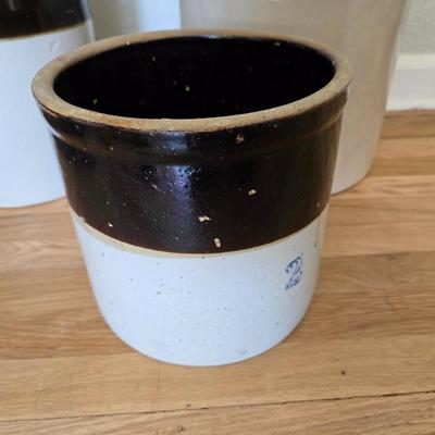 Antique stoneware 2 Gallon 2 Tone Crock - Primitive and unique!