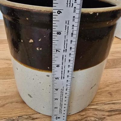 Antique stoneware 2 Gallon 2 Tone Crock - Primitive and unique!