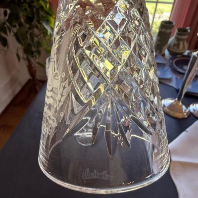Waterford crystal bell and 7 Waterford glasses