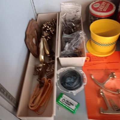 LARGE LOT OF HARDWARE AND MULTI DRAWER ORGANIZER