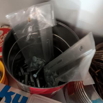 LARGE LOT OF HARDWARE AND MULTI DRAWER ORGANIZER