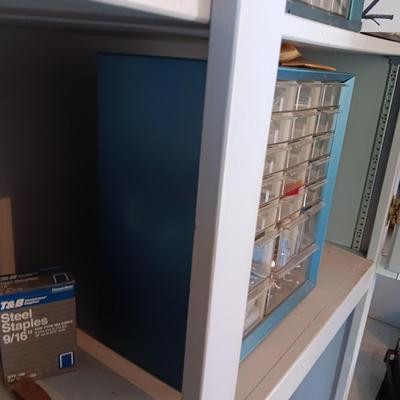 LARGE LOT OF HARDWARE AND MULTI DRAWER ORGANIZER