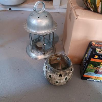 LARGE FIRE POT WITH GEL AND OTHER PATIO ITEMS TO KEEP THE BUGS AWAY