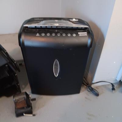 AURORA PAPER SHREDDER, STACKING FILE ORGANIZERS AND A PENCIL SHARPENER