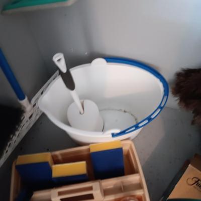 FULLER MINI MAID VACUUM AND OTHER HOUSEHOLD CLEANING ITEMS