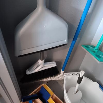 FULLER MINI MAID VACUUM AND OTHER HOUSEHOLD CLEANING ITEMS