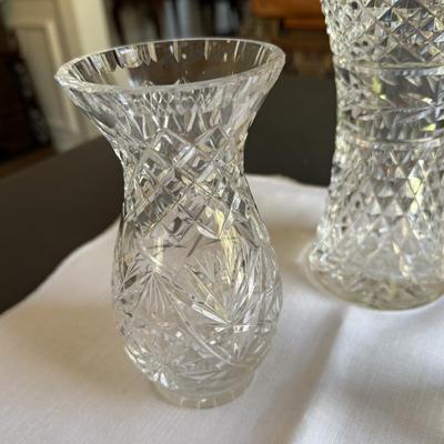Two Waterford vases and one crystal vase of unknown brand