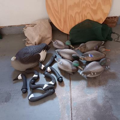 6 WEIGHTED DUCKS AND 8 GEESE HUNTING DECOYS