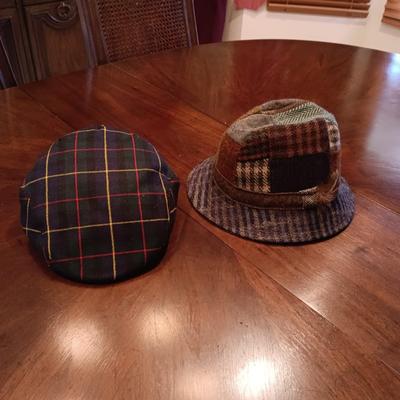 MEN'S FLAP CAP AND A 100% WOOL FEDORA HAT SIZE SMALL