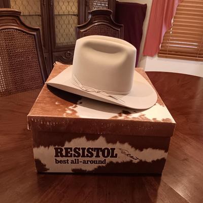 MEN'S RESISTOL 7X BEAVER FELT WESTERN STYLE HAT SIZE 6 7/8