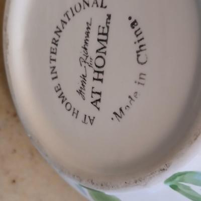 At home International Trish Richman Ceramic water pitcher with 4 Martha Stewart Melmac like plates