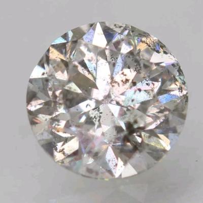 0.40 Ct Fancy Silver SI3 Round Brilliant Natural Enhanced Diamond 4.51mm