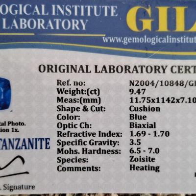 Natural Tanzanite GIL Certified