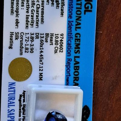 Certified Blue Sapphire 10.80 cts