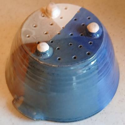 American Made Stoneware Pottery Tripod Footed Kitchen Colander