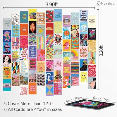 Fardes Indie Wall Decor for Teen Girls Bedroom, Indie Wall Collage Kit Aesthetic Pictures, Eclectic Room Decor, 70pcs