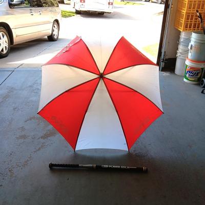 SKLZ POWER STICK OVERLOAD 30 oz BASEBALL BAT AND A COCA-COLA UMBRELLA
