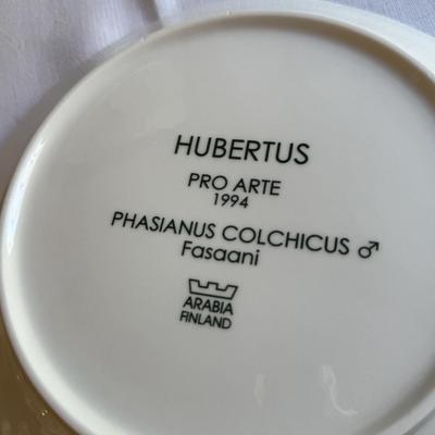 10” Finnish peacock plate and 11 1/2” glass plate