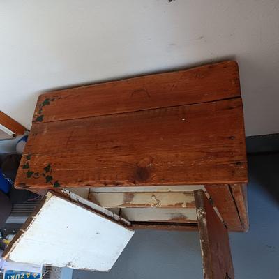 SHORTER ANTIQUE CABINET WITH A SHELF