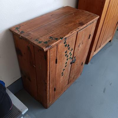 SHORTER ANTIQUE CABINET WITH A SHELF