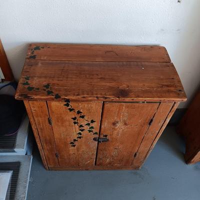 SHORTER ANTIQUE CABINET WITH A SHELF