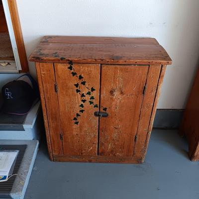 SHORTER ANTIQUE CABINET WITH A SHELF