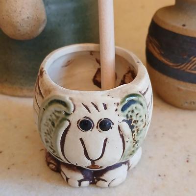 Cute - Spunky - and fun pottery pieces - Moose mug - Kitchen Witch - Elephant - and small vases