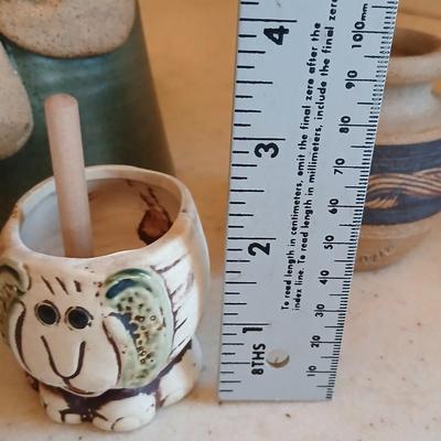 Cute - Spunky - and fun pottery pieces - Moose mug - Kitchen Witch - Elephant - and small vases