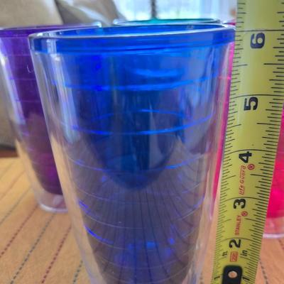 Assortment of colorful plastic cups