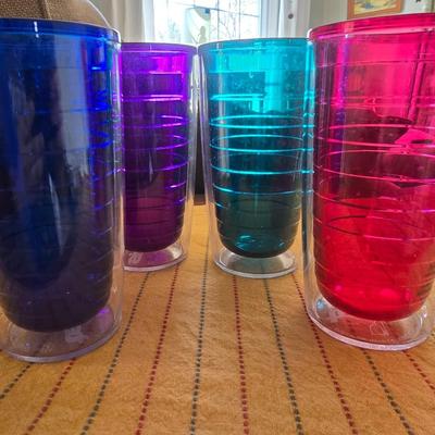 Assortment of colorful plastic cups