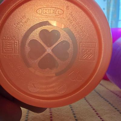 Assortment of colorful plastic cups