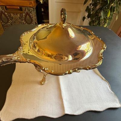 Silver plate chafing dish with stand