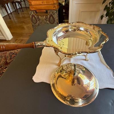 Silver plate chafing dish with stand