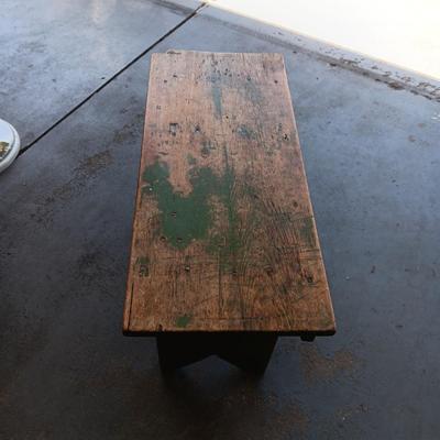 OLD WOODEN BENCH, 3 BIRDHOUSES AND A THERMOMETER