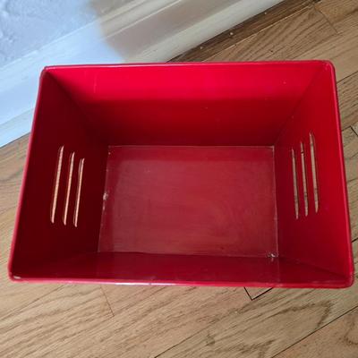 Blue ceramic storage canister and a metal storage box