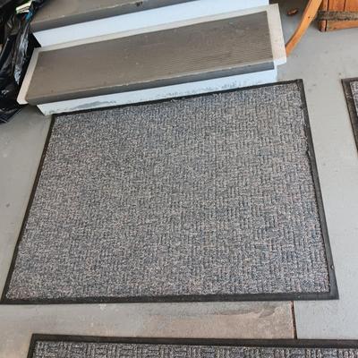 3 COMMERCIAL GRADE, RUBBER BACKED FLOOR MATS/RUGS