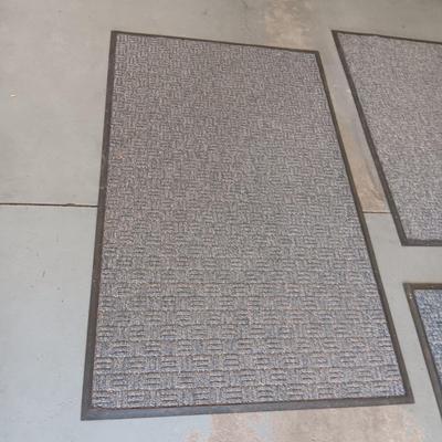 3 COMMERCIAL GRADE, RUBBER BACKED FLOOR MATS/RUGS