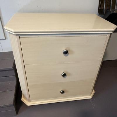 Cream three drawer chest