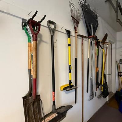 Lot of garden and snow tools