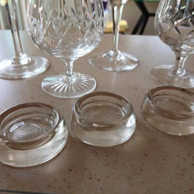 Crystal stemware - Champagne glasses - Stewart - with three candle holders 5 mixed stemware