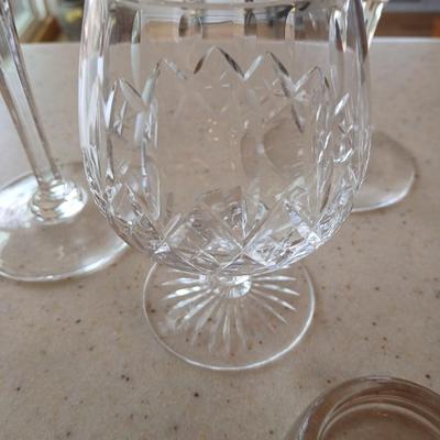 Crystal stemware - Champagne glasses - Stewart - with three candle holders 5 mixed stemware