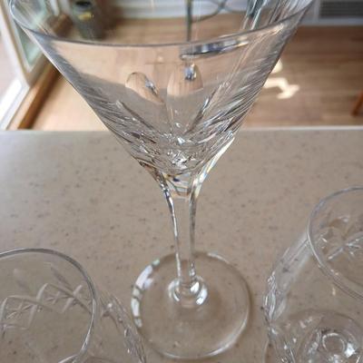 Crystal stemware - Champagne glasses - Stewart - with three candle holders 5 mixed stemware