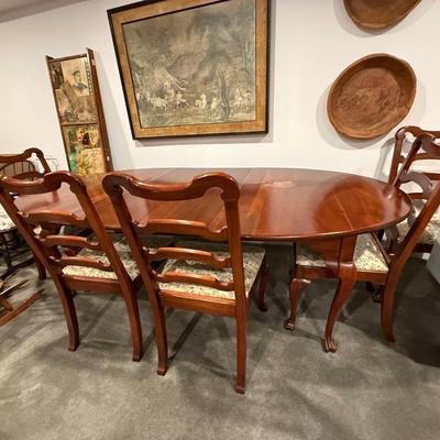 Statton dining room table and six chairs